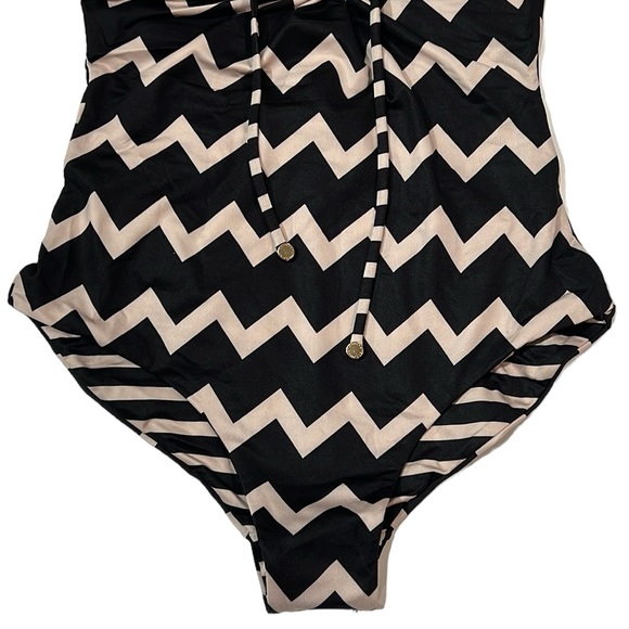 Stella McCartney Drawstring Tunnels Chevron One Piece - Picture 9 of 16